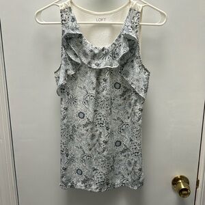 LOFT Ruffle Sleeveless Blouse - S